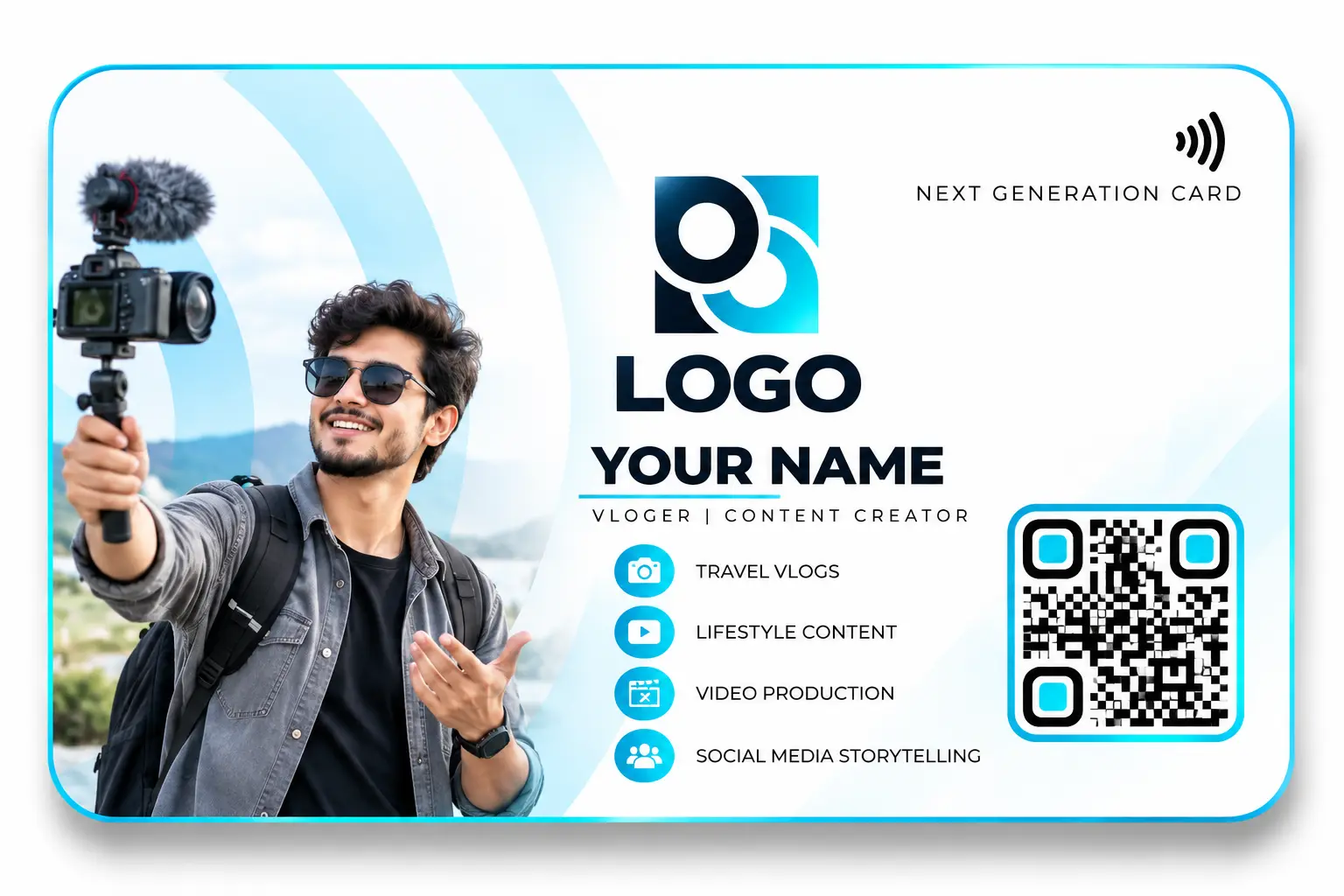 Vlogger NFC visiting card